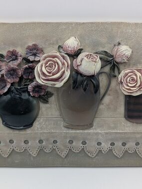 Cheri Blum 3-D Floral Wall Art Plaque